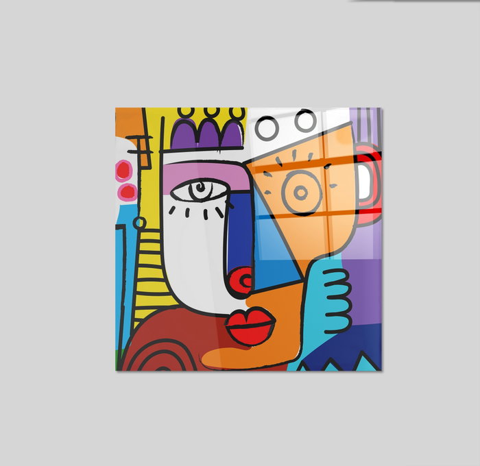 Wallity Cuadro decorativo de vidrio templado Multicolor 70 x 70 cm Wallity Cuadro decorativo de vidrio templado Multicolor 70 x 70 cm